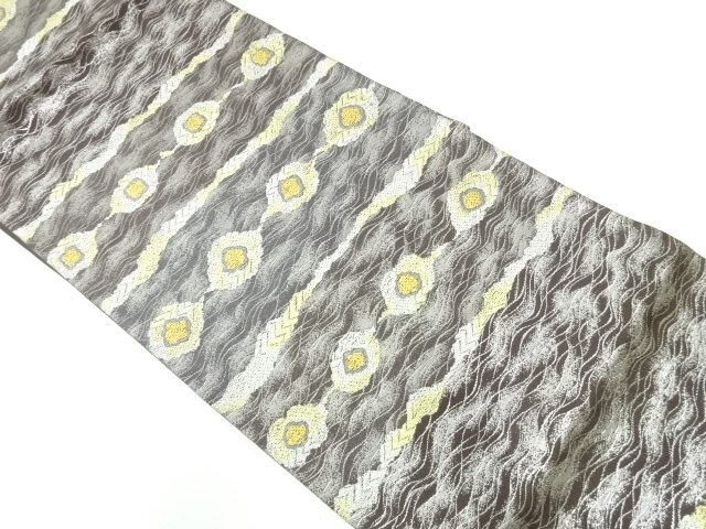 JAPANESE KIMONO / VINTAGE FUKURO OBI / WOVEN ABSTRACT PATTERN